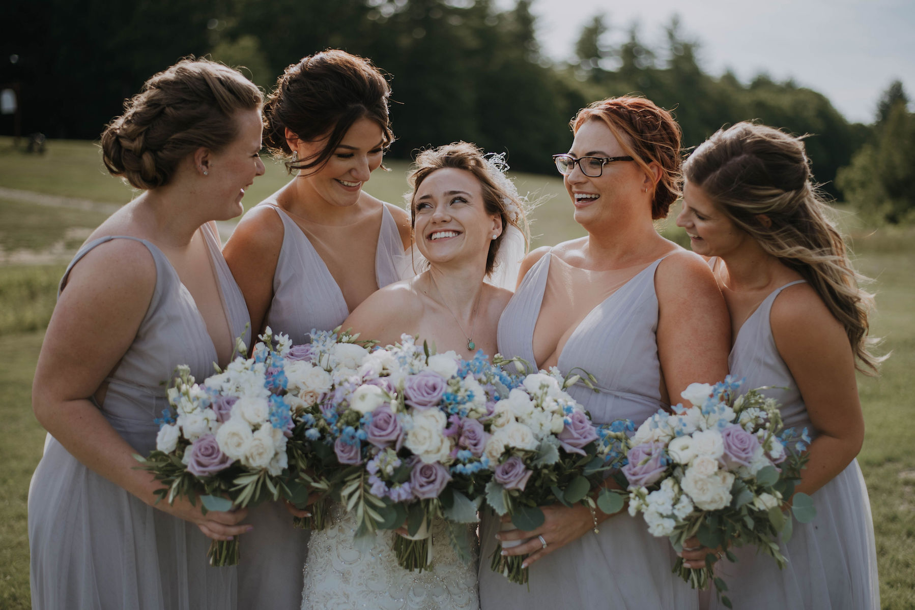 Dreamy Bridesmaid Dresses Accent New Hampshire Country Club Wedding Image