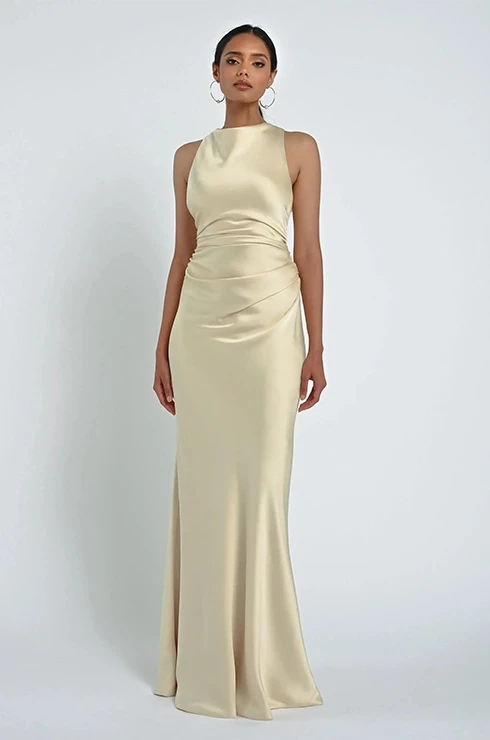 Model wearing a bridesmaid dress