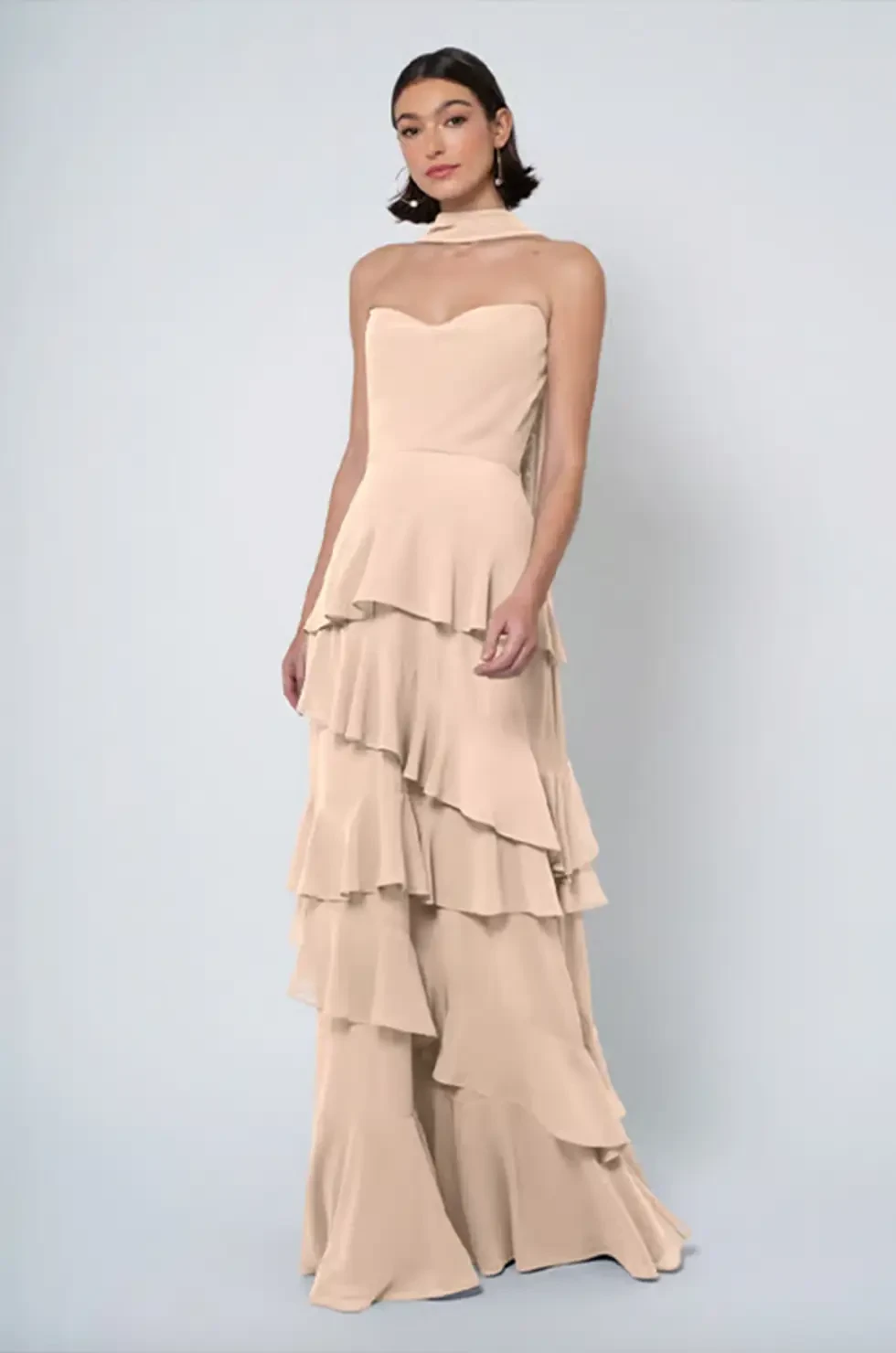Model wearing a bridesmaid dress