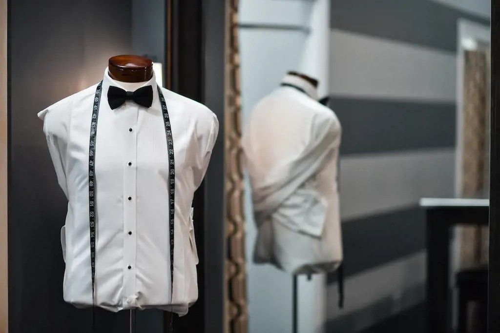 Photo of a white tuxedo shirt