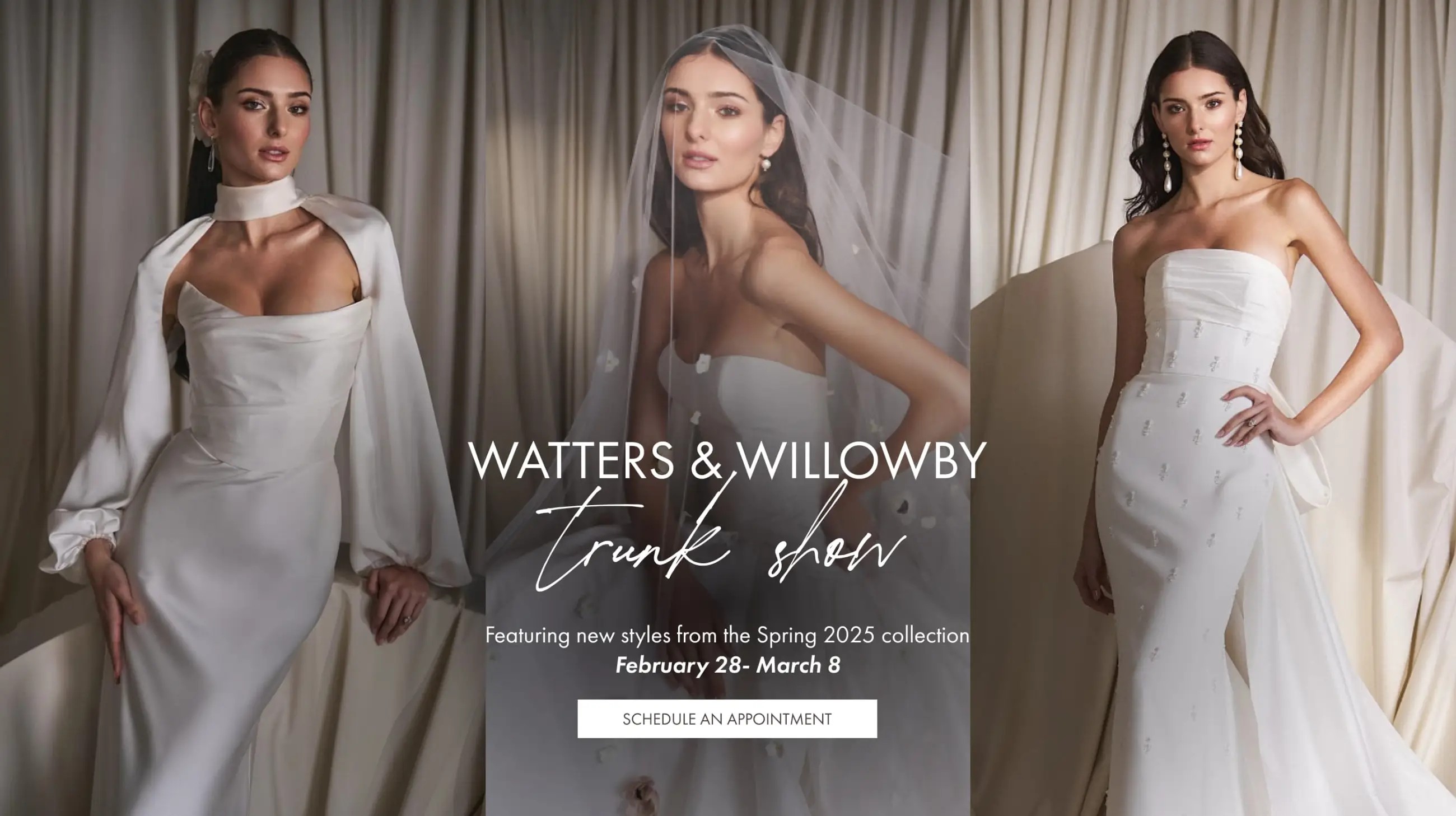 Watters & Willowby wedding dress trunk show at Madeleine's Daughter