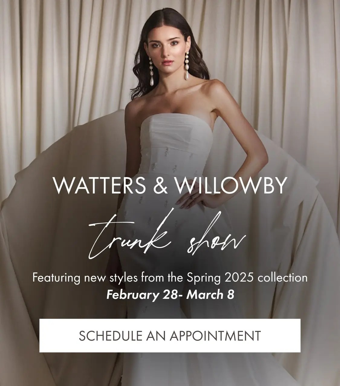 Watters & Willowby wedding dress trunk show at Madeleine's Daughter