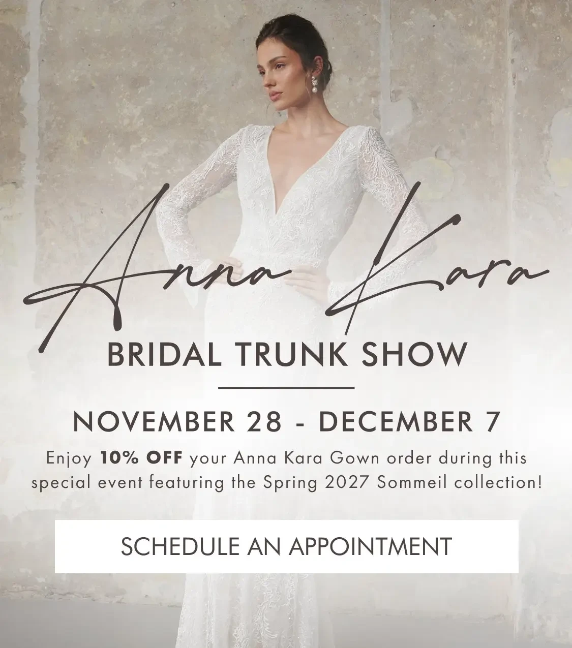Anna Kara Bridal Trunk Show at Madeleine's Daughter mobile banner