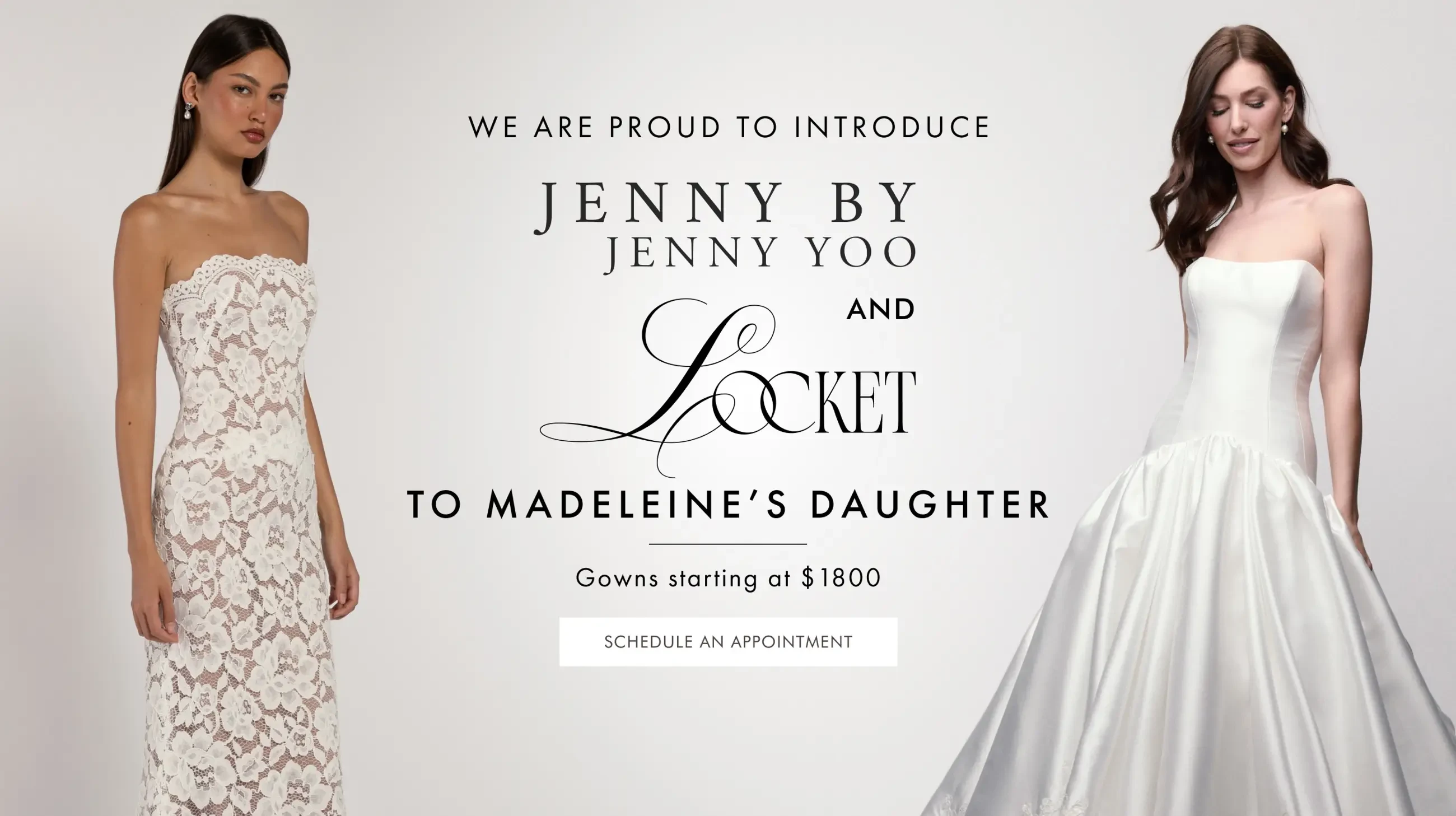 Locket and Jenny Yoo Wedding Dresses at Madeleine's Daughter