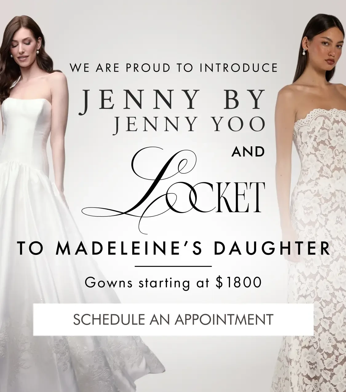 Locket and Jenny Yoo Wedding Dresses at Madeleine's Daughter