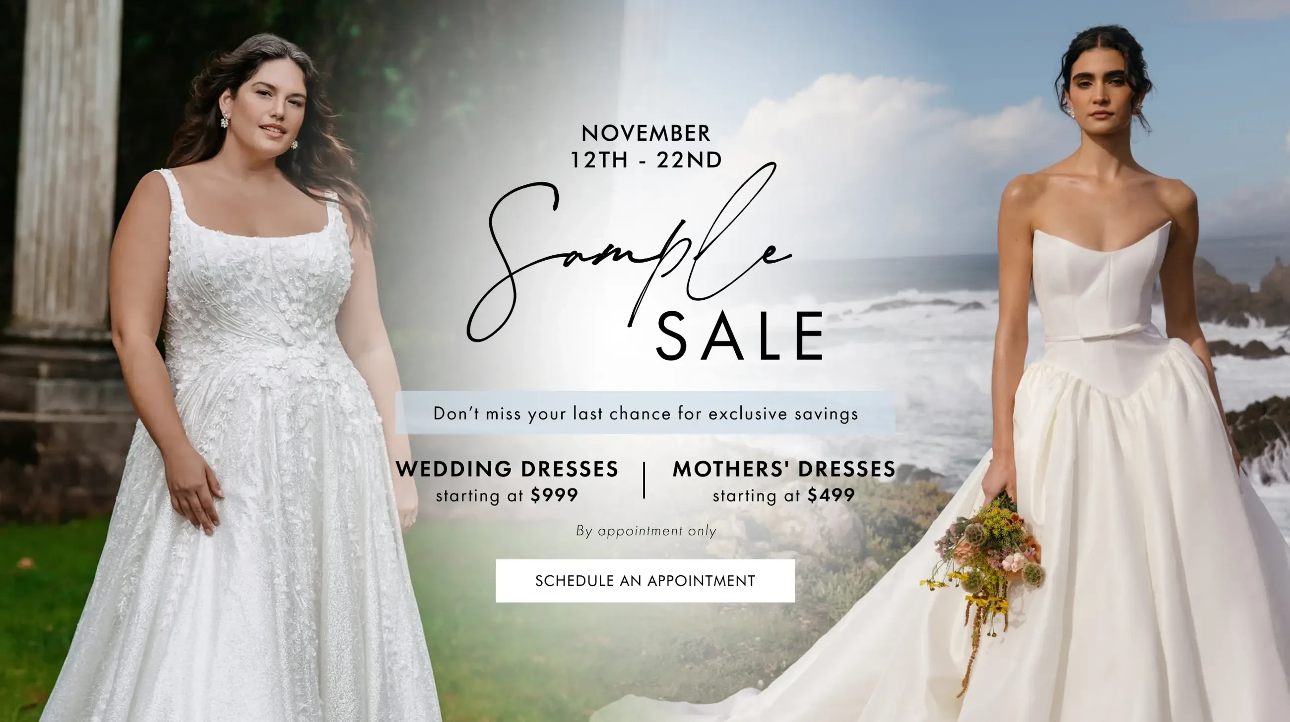 Madeleine's Daughter Wedding Dress Sample Sale banner