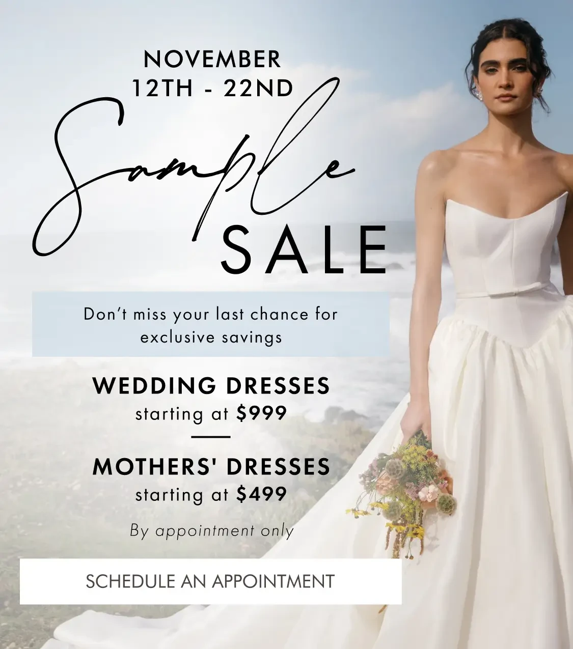Madeleine's Daughter Wedding Dress Sample Sale banner
